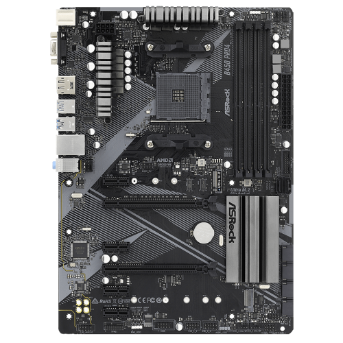 Photo Motherboard AsRock B450 Pro4 R2.0 (sAM4, AMD B450)