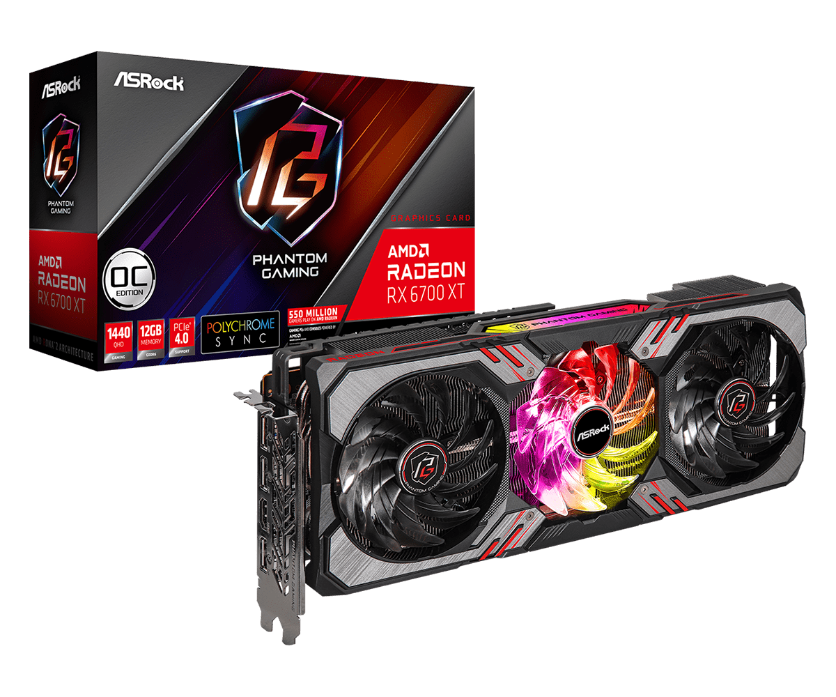 Продать Видеокарта AsRock Radeon RX 6700 XT Phantom Gaming D OC 12288MB  (RX6700XT PGD 12GO) по Trade-In интернет-магазине Телемарт - Киев, Днепр,  Украина