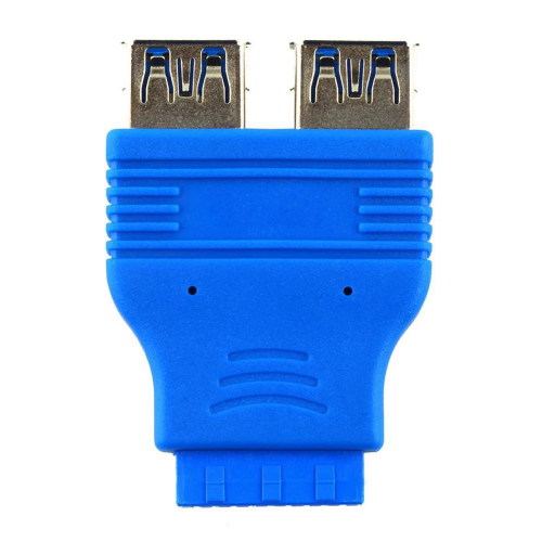 Купити Контролер T-Adapter 20-pin to 2 x USB 3.0 F/M Blue - ціна в Києві, Львові, Вінниці, Хмельницькому, Франківську, Україні | інтернет-магазин TELEMART.UA фото