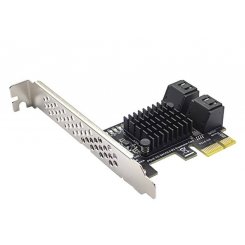 Контролер T-Adapter PCI-E x1 to 4 x SATA III ASM1064 Black