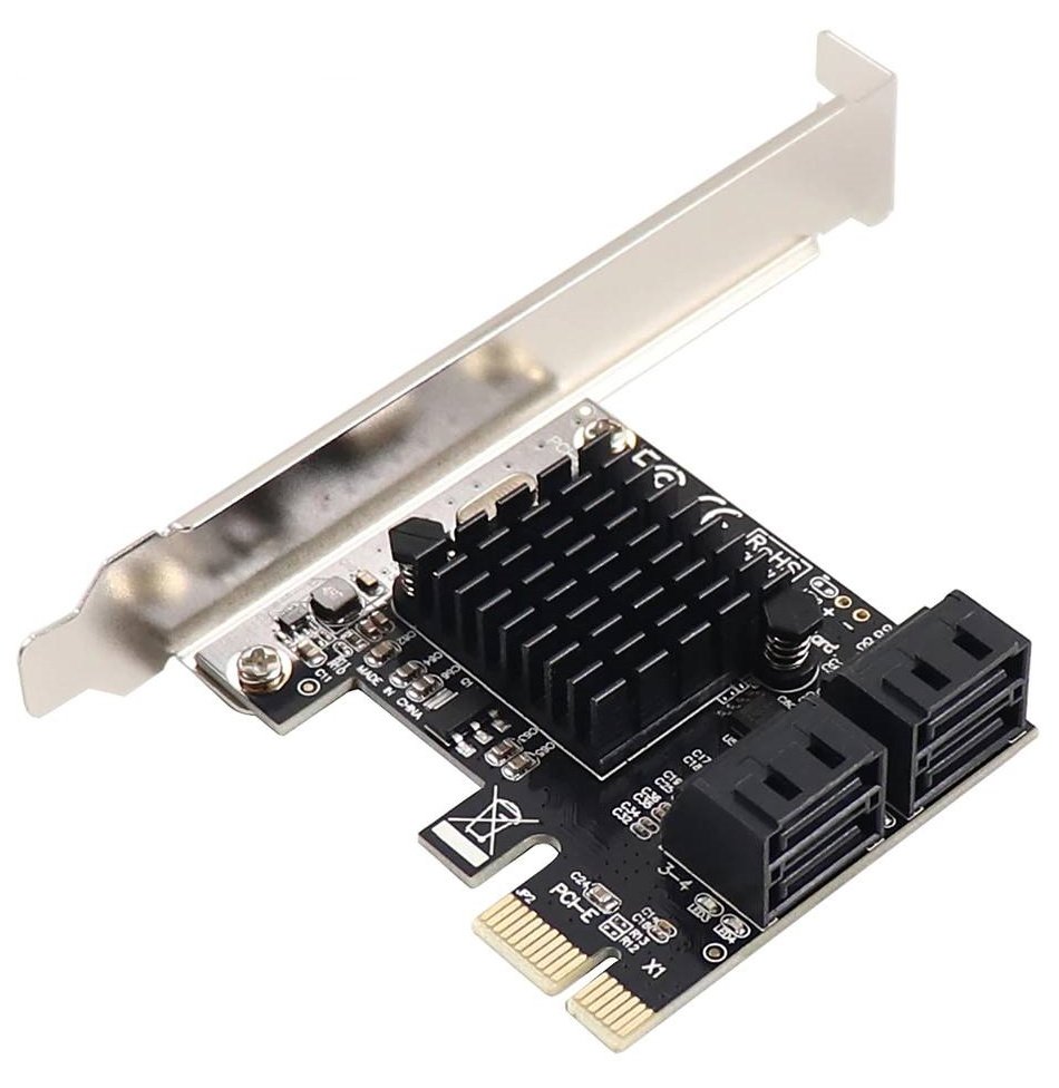Купить Контроллер T-Adapter PCI-E x1 to 4 x SATA Marvell 9215 - цена в ...