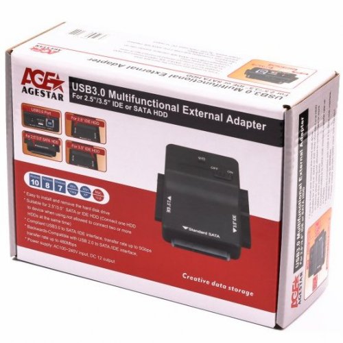 Купити Адаптер Agestar USB 3.0 Adapter 2.5"/3.5" (3FBCP1) Black - ціна в Києві, Львові, Вінниці, Хмельницькому, Франківську, Україні | інтернет-магазин TELEMART.UA фото