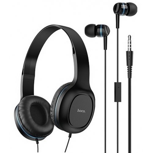 Купить Наушники Hoco W24 Enlighten 2 in 1 Set Blue - цена в Харькове, Киеве, Днепре, Одессе
в интернет-магазине Telemart фото