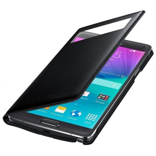 Купити Чохол Чехол Samsung S View Classic Edition mini window для Galaxy Note 4 EF-EN910FKEGRU Black - ціна в Києві, Львові, Вінниці, Хмельницькому, Франківську, Україні | інтернет-магазин TELEMART.UA фото