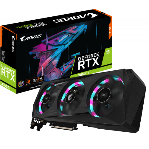Продать Видеокарта Gigabyte GeForce RTX 3060 Ti AORUS ELITE 8192MB (GV-N306TAORUS E-8GD) по Trade-In интернет-магазине Телемарт - Киев, Днепр, Украина фото
