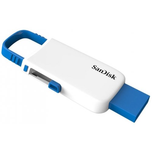 Купити Накопичувач SanDisk Cruzer U 16GB White-Blue (SDCZ59-016G-B35WB) - ціна в Києві, Львові, Вінниці, Хмельницькому, Франківську, Україні | інтернет-магазин TELEMART.UA фото
