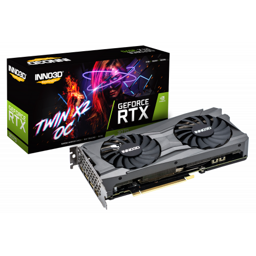 Продать Видеокарта Inno3D GeForce RTX 3070 TWIN X2 OC 8192MB (N30702-08D6X-1710VA32LH) LHR по Trade-In интернет-магазине Телемарт - Киев, Днепр, Украина фото