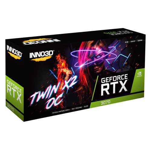 Продать Видеокарта Inno3D GeForce RTX 3070 TWIN X2 OC 8192MB (N30702-08D6X-1710VA32LH) LHR по Trade-In интернет-магазине Телемарт - Киев, Днепр, Украина фото