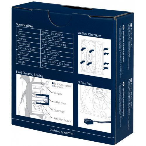 Продати Кулер для корпуса Arctic F8 (ACFAN00205A) Black за Trade-In у інтернет-магазині Телемарт - Київ, Дніпро, Україна фото