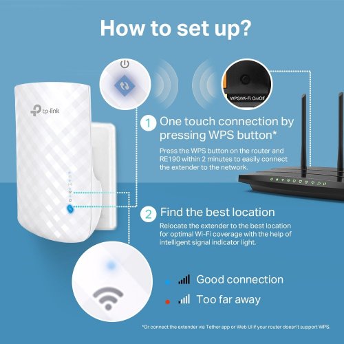 Ретранслятор TP-LINK RE190 купить в Украине: Киев, Днепр, Харьков, Одесса  | Низкая цена, отзывы, характеристики от TELEMART фото