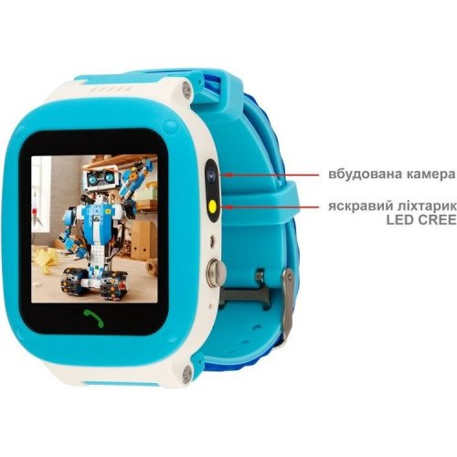 Дитячий смарт-годинник AmiGo GO004 Splashproof Camera+LED Blue купити в Україні | Telemart фото