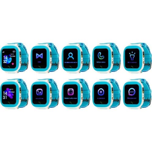 Дитячий смарт-годинник AmiGo GO004 Splashproof Camera+LED Blue купити в Україні | Telemart фото