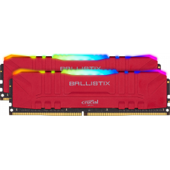 Фото Crucial DDR4 16GB (2x8GB) 3600Mhz Ballistix RGB Red (BL2K8G36C16U4RL)