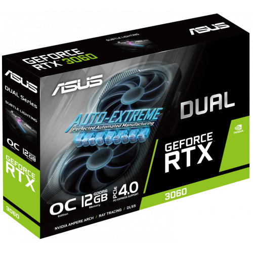Photo Video Graphic Card Asus GeForce RTX 3060 Dual OC 12288MB (DUAL-RTX3060-O12G-V2)