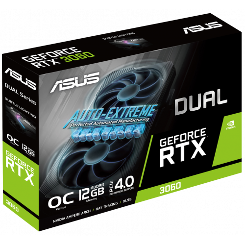 Купить Видеокарта Asus GeForce RTX 3060 Dual OC 12288MB (DUAL-RTX3060-O12G-V2) с проверкой совместимости: обзор, характеристики, цена в Киеве, Днепре, Одессе, Харькове, Украине | интернет-магазин TELEMART.UA фото