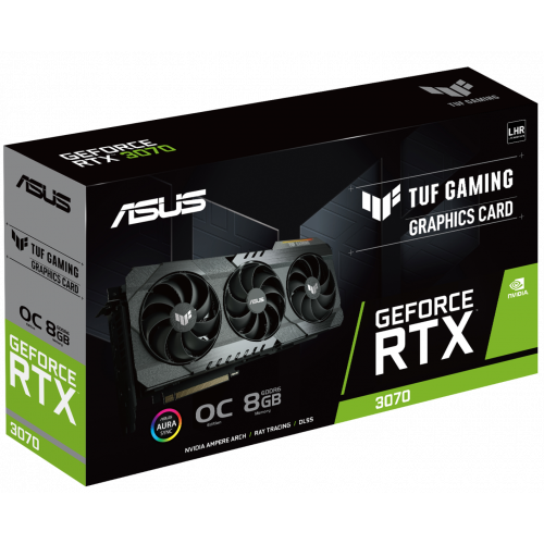 Фото Видеокарта Asus TUF GeForce RTX 3070 Gaming OC 8192MB (TUF-RTX3070-O8G-V2-GAMING)