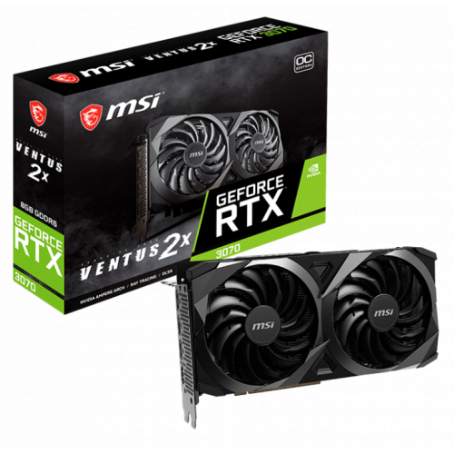 Продать Видеокарта MSI GeForce RTX 3070 VENTUS 2X OC 8192MB (RTX 3070 VENTUS 2X 8G OC) LHR по Trade-In интернет-магазине Телемарт - Киев, Днепр, Украина фото