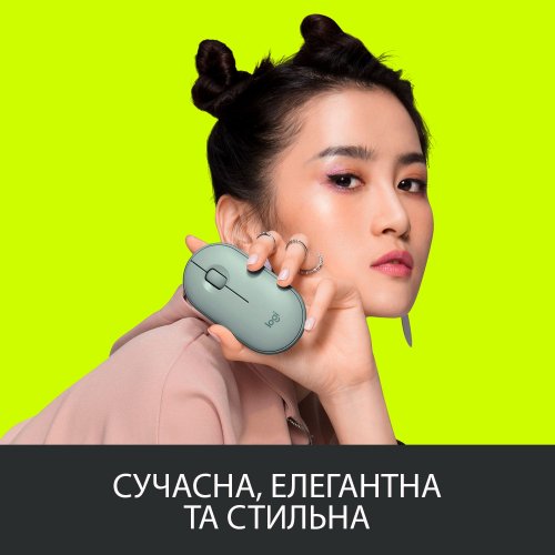 Купити Миша Logitech Pebble M350 (910-005720) Eucalyptus - ціна в Києві, Львові, Вінниці, Хмельницькому, Франківську, Україні | інтернет-магазин TELEMART.UA фото