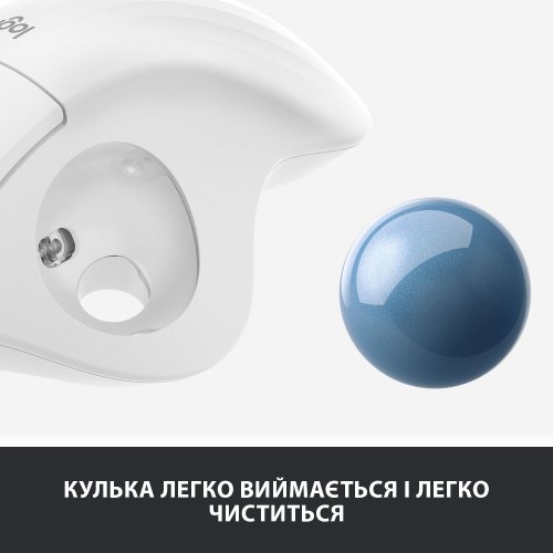 Купити Миша Logitech ERGO M575 (910-005870) White - ціна в Києві, Львові, Вінниці, Хмельницькому, Франківську, Україні | інтернет-магазин TELEMART.UA фото