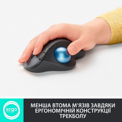 Купити Миша Logitech ERGO M575 (910-005872) Black - ціна в Києві, Львові, Вінниці, Хмельницькому, Франківську, Україні | інтернет-магазин TELEMART.UA фото