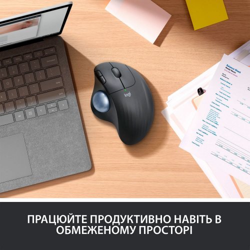 Купити Миша Logitech ERGO M575 (910-005872) Black - ціна в Києві, Львові, Вінниці, Хмельницькому, Франківську, Україні | інтернет-магазин TELEMART.UA фото