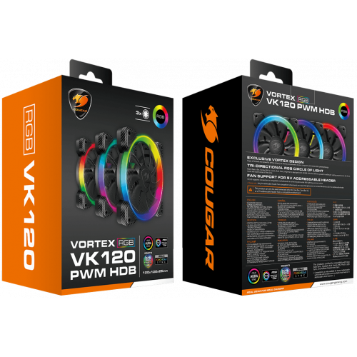 Продать Набор кулеров для корпуса Cougar Vortex VK 120 ARGB 3 in 1 Kit по Trade-In интернет-магазине Телемарт - Киев, Днепр, Украина фото