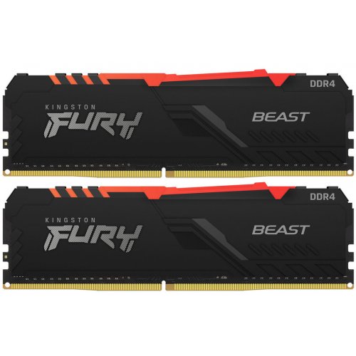 Продати ОЗП Kingston DDR4 32GB (2x16GB) 3000Mhz FURY Beast RGB Black (KF430C16BBAK2/32) за Trade-In у інтернет-магазині Телемарт - Київ, Дніпро, Україна фото