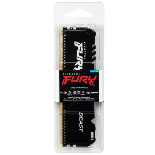 Фото ОЗП Kingston DDR4 8GB 3200Mhz FURY Beast RGB Black (KF432C16BBA/8)