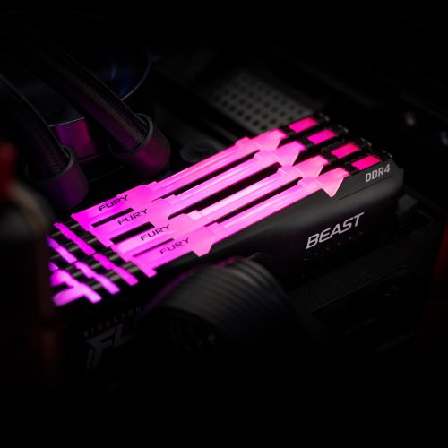 Фото ОЗУ Kingston DDR4 32GB (4x8GB) 3200Mhz FURY Beast RGB Black (KF432C16BBAK4/32)