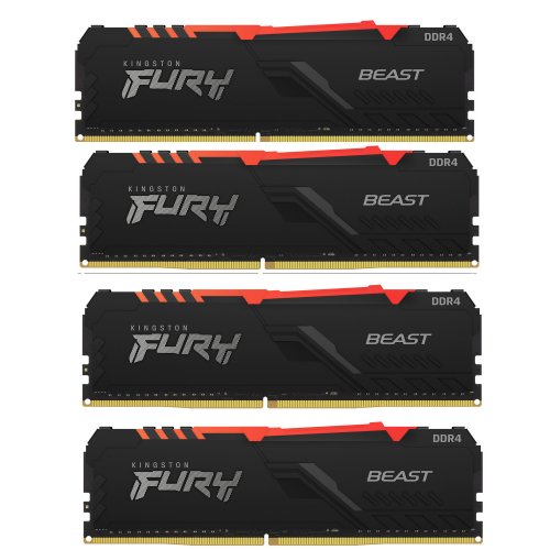 Продати ОЗП Kingston DDR4 64GB (4x16GB) 3200Mhz FURY Beast RGB Black (KF432C16BB1AK4/64) за Trade-In у інтернет-магазині Телемарт - Київ, Дніпро, Україна фото