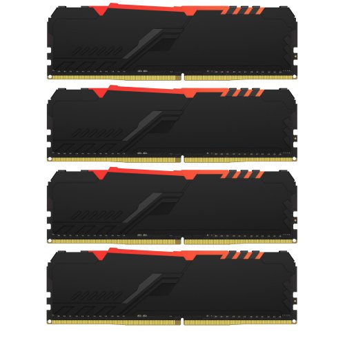 Продати ОЗП Kingston DDR4 64GB (4x16GB) 3600Mhz FURY Beast RGB Black (KF436C18BBAK4/64) за Trade-In у інтернет-магазині Телемарт - Київ, Дніпро, Україна фото