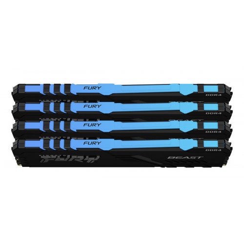 Продати ОЗП Kingston DDR4 64GB (4x16GB) 3600Mhz FURY Beast RGB Black (KF436C18BBAK4/64) за Trade-In у інтернет-магазині Телемарт - Київ, Дніпро, Україна фото
