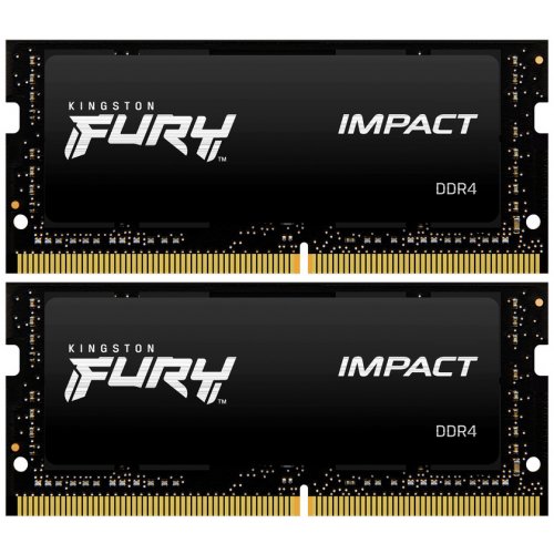 Фото ОЗП Kingston SODIMM DDR4 64GB (2x32GB) 2666Mhz FURY Impact Black (KF426S16IBK2/64)