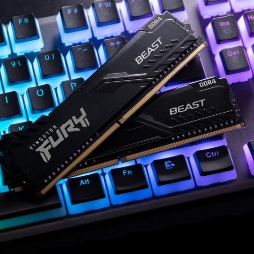 Купить ОЗУ Kingston DDR4 16GB (2x8GB) 3200Mhz FURY Beast Black (KF432C16BBK2/16) с проверкой совместимости: обзор, характеристики, цена в Киеве, Днепре, Одессе, Харькове, Украине | интернет-магазин TELEMART.UA фото