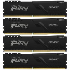 ОЗУ Kingston DDR4 32GB (4x8GB) 3200Mhz FURY Beast Black (KF432C16BBK4/32)