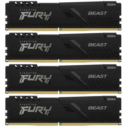 Купить ОЗУ Kingston DDR4 32GB (4x8GB) 3200Mhz FURY Beast Black (KF432C16BBK4/32) с проверкой совместимости: обзор, характеристики, цена в Киеве, Днепре, Одессе, Харькове, Украине | интернет-магазин TELEMART.UA фото