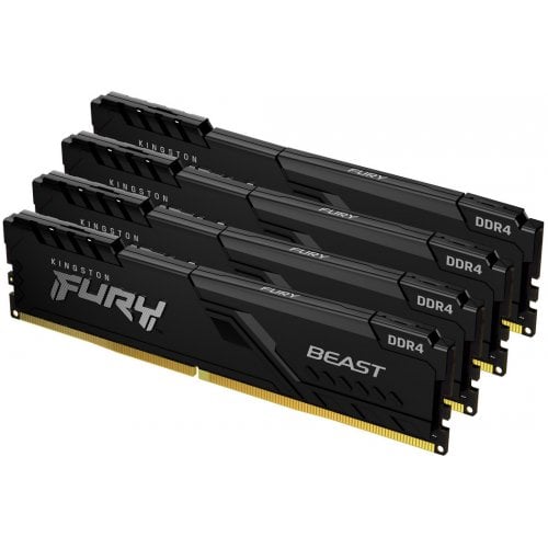 Купить ОЗУ Kingston DDR4 32GB (4x8GB) 3200Mhz FURY Beast Black (KF432C16BBK4/32) с проверкой совместимости: обзор, характеристики, цена в Киеве, Днепре, Одессе, Харькове, Украине | интернет-магазин TELEMART.UA фото
