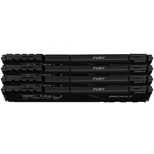 Купить ОЗУ Kingston DDR4 32GB (4x8GB) 3200Mhz FURY Beast Black (KF432C16BBK4/32) с проверкой совместимости: обзор, характеристики, цена в Киеве, Днепре, Одессе, Харькове, Украине | интернет-магазин TELEMART.UA фото