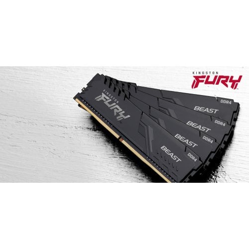 Купить ОЗУ Kingston DDR4 32GB (4x8GB) 3200Mhz FURY Beast Black (KF432C16BBK4/32) с проверкой совместимости: обзор, характеристики, цена в Киеве, Днепре, Одессе, Харькове, Украине | интернет-магазин TELEMART.UA фото