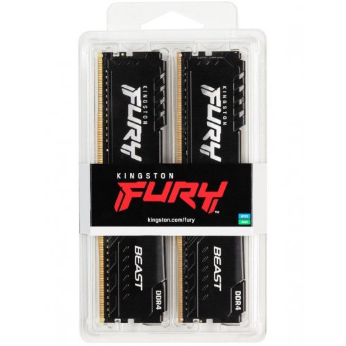 Photo RAM Kingston DDR4 32GB (2x16GB) 3200Mhz FURY Beast Black (KF432C16BBK2/32)