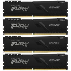 Фото Kingston DDR4 32GB (4x8GB) 3600Mhz FURY Beast Black (KF436C17BBK4/32)