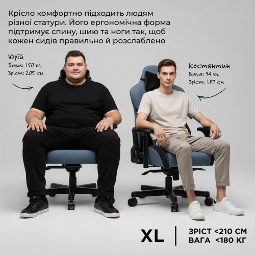 Игровое кресло Anda Seat T-Pro 2 XL (AD12XLLA-01-GB-F) Grey/Black купить в Украине: Киев, Днепр, Харьков, Одесса  | Низкая цена, отзывы, характеристики от TELEMART фото