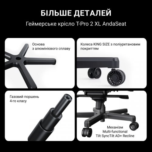 Игровое кресло Anda Seat T-Pro 2 XL (AD12XLLA-01-SB-F) Blue/Black купить в Украине: Киев, Днепр, Харьков, Одесса  | Низкая цена, отзывы, характеристики от TELEMART фото
