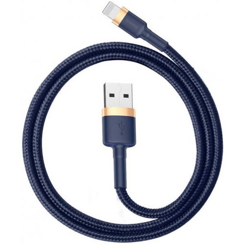 Купить Кабель Baseus Cafule Cable USB to Lightning 2.4A 1m (CALKLF-BV3) Gold/Blue - цена в Харькове, Киеве, Днепре, Одессе
в интернет-магазине Telemart фото