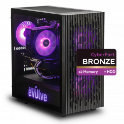 Комп'ютер EVOLVE CyberPart Bronze 2H+ (EVCP-B2HR310N166-16S240H1TBk) Black / AMD Ryzen 3 3100 (3.6-3.9), 4 ядра / GTX 1660 / 16 ГБ (DDR4) / 240 ГБ (SSD) / 1000 ГБ (HDD)
