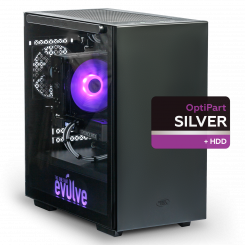 Комп'ютер EVOLVE OptiPart Silver 2H (EVOP-S2Hi1040FN166S-16S500H1TBk) Black / Intel Core i5-10400F (2.9–4.3 ГГц), 6 ядер / GTX 1660 Super / 16 ГБ (DDR4) / 500 ГБ (SSD) / 1000 ГБ (HDD)