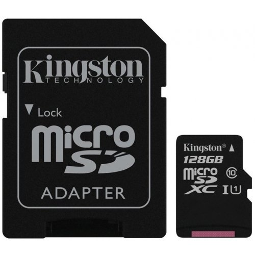 Купити Карта пам'яті Kingston microSDXC 128GB UHS-I Class 10 (с адаптером) (SDCX10/128GB) - ціна в Києві, Львові, Вінниці, Хмельницькому, Франківську, Україні | інтернет-магазин TELEMART.UA фото