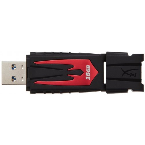 Купити Накопичувач Kingston DataTraveler HyperX Fury USB 3.0 16GB Black-Red (HXF30/16GB) - ціна в Києві, Львові, Вінниці, Хмельницькому, Франківську, Україні | інтернет-магазин TELEMART.UA фото