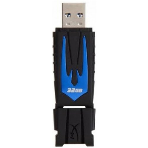 Купити Накопичувач Kingston DataTraveler HyperX Fury USB 3.0 32GB Black-Blue (HXF30/32GB) - ціна в Києві, Львові, Вінниці, Хмельницькому, Франківську, Україні | інтернет-магазин TELEMART.UA фото