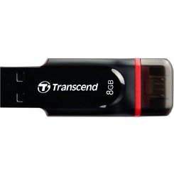 Накопичувач Transcend JetFlash 340 USB 2.0/MicroUSB 8GB Black-Red (TS8GJF340)
